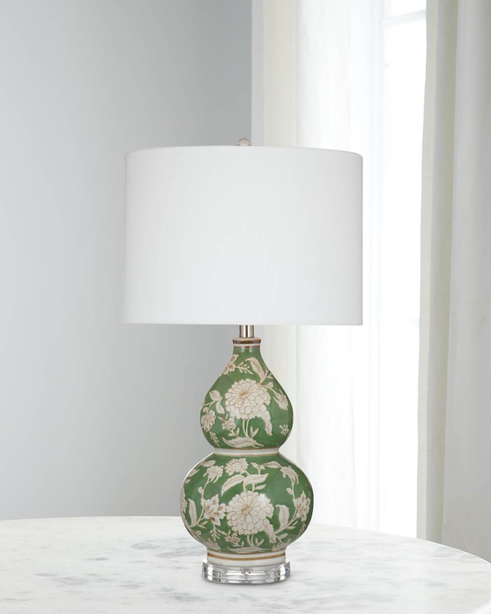 Capri 28" Floral Double-Gourd Table Lamp